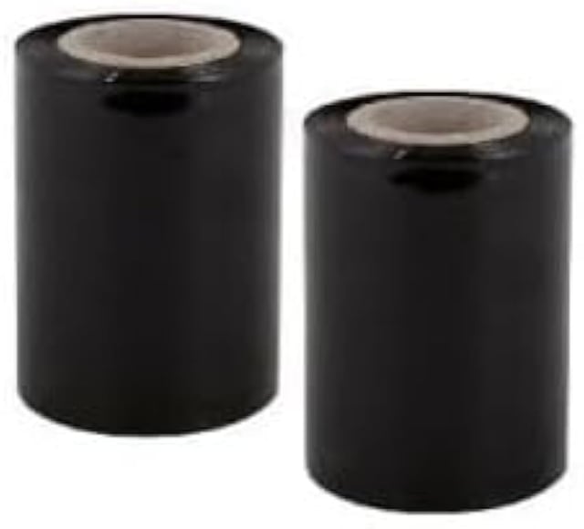 48 bobine di film estensibile nero coprente mini roll, spessore 30 my e altezza 12,5 cm