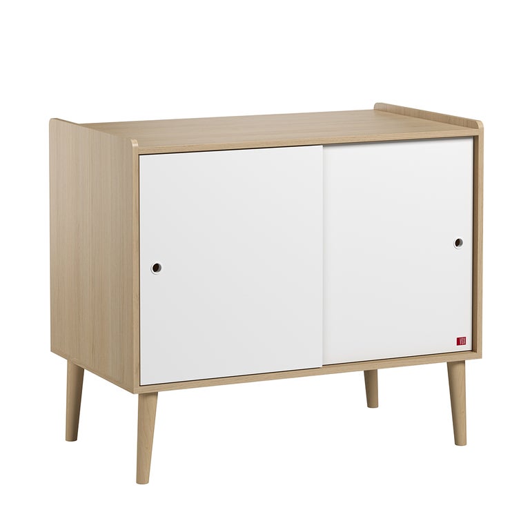 Commode Portes Coulissantes Retro Bois Blanc Leroy Merlin