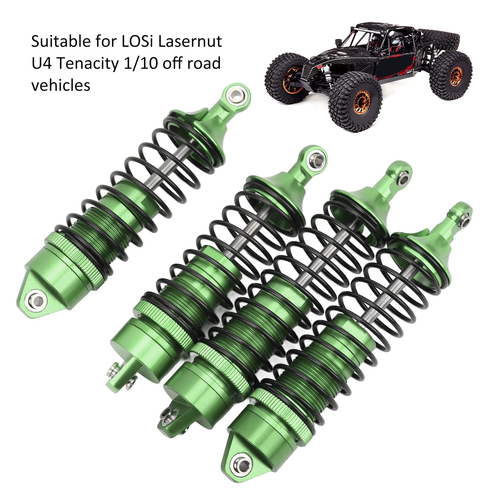 pezzi Ammortizzatori RC anteriori e posteriori in alluminio per auto fuoristrada LOSi Lasernut U4 Tenacity 1/10 (verde) - 3