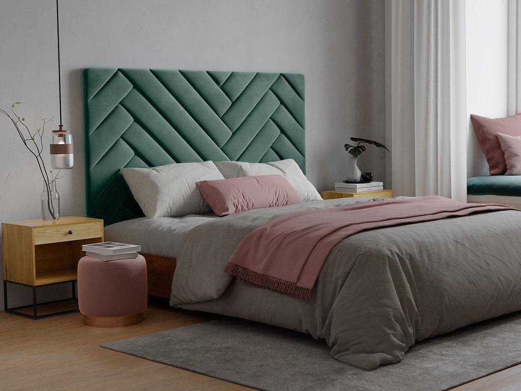 capitonnè testata letto velluto verde