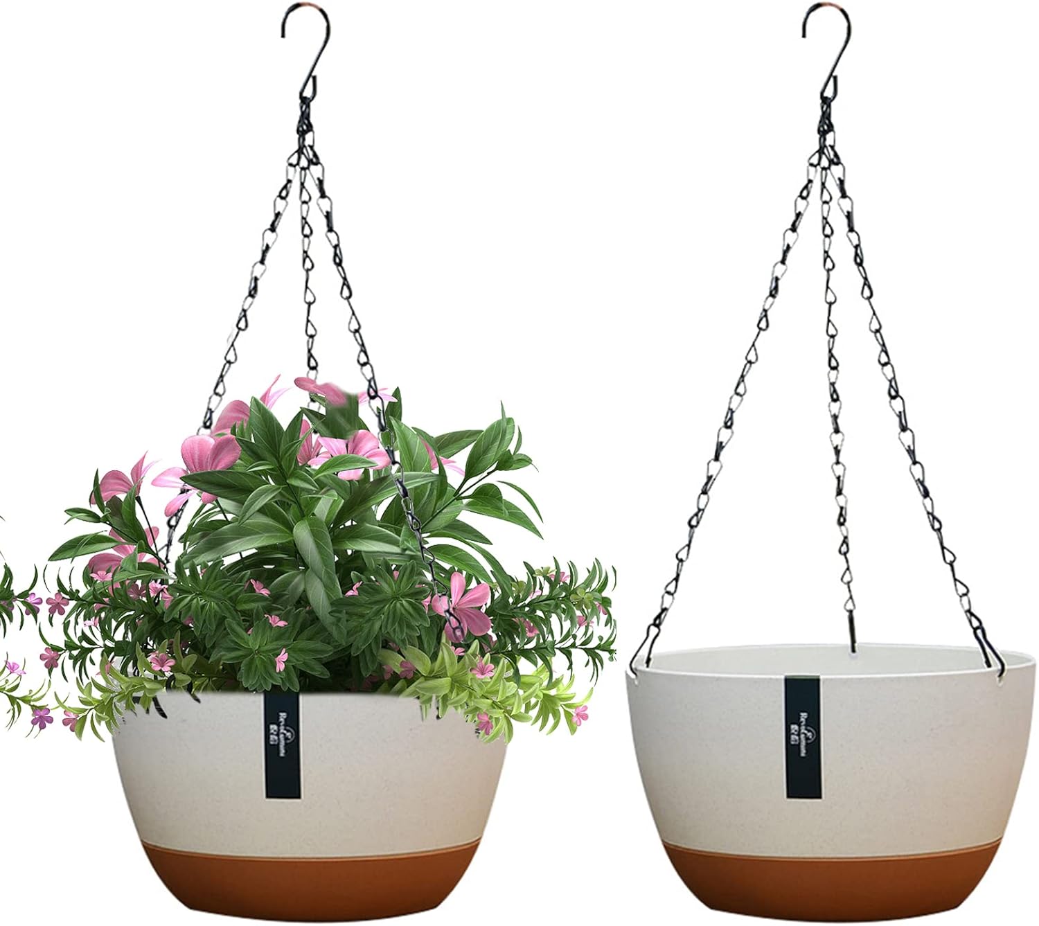 4 Pièces Pots De Fleurs Suspendus En Métal, 27CM Grands Pots De Plantes Seau A Fleurs Suspendu Avec Crochet Amovible Pour Balcon Jardin 98737371