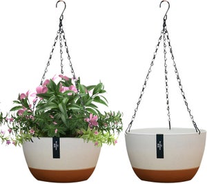 Lot De 4 Pots De Fleurs Suspendus En Coton - Tissés à La Main, 2 Tailles (14 Et 20 Cm), Pour Plantes D'intérieur