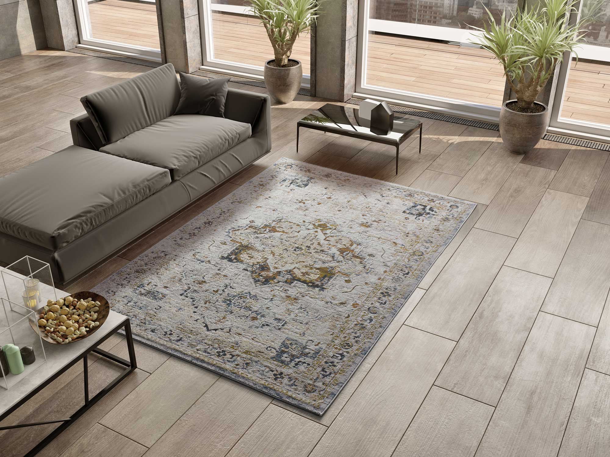 Tapis intérieur multicolore rectangulaire l.115 x L.170 cm SPRINGS vintage - ATTICGO - 4