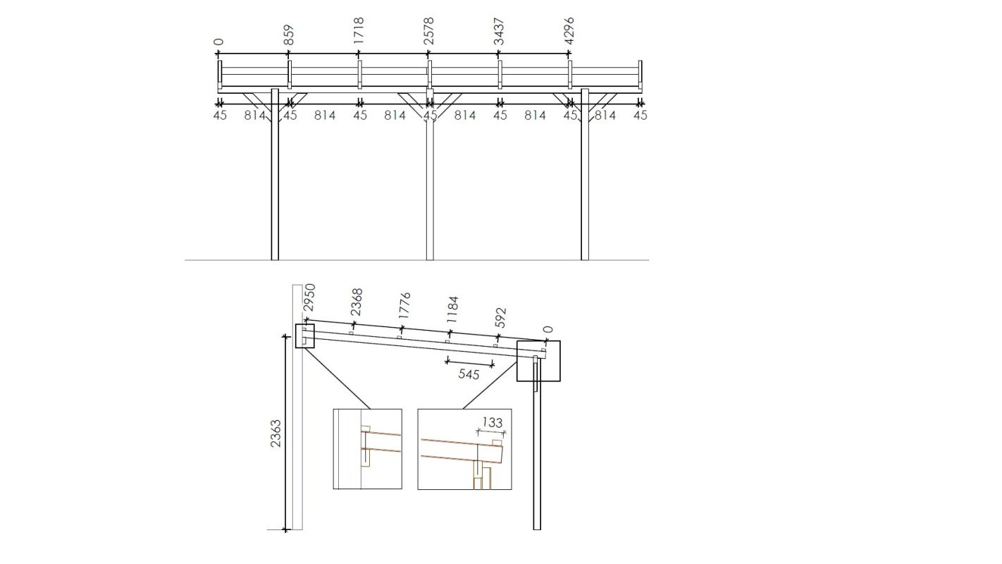 Carport, abri de voiture 3x5.24 m - 15 m2 - couverture PVC&nbsp; - CAR7-2PVCTR - ALTANKA - 4