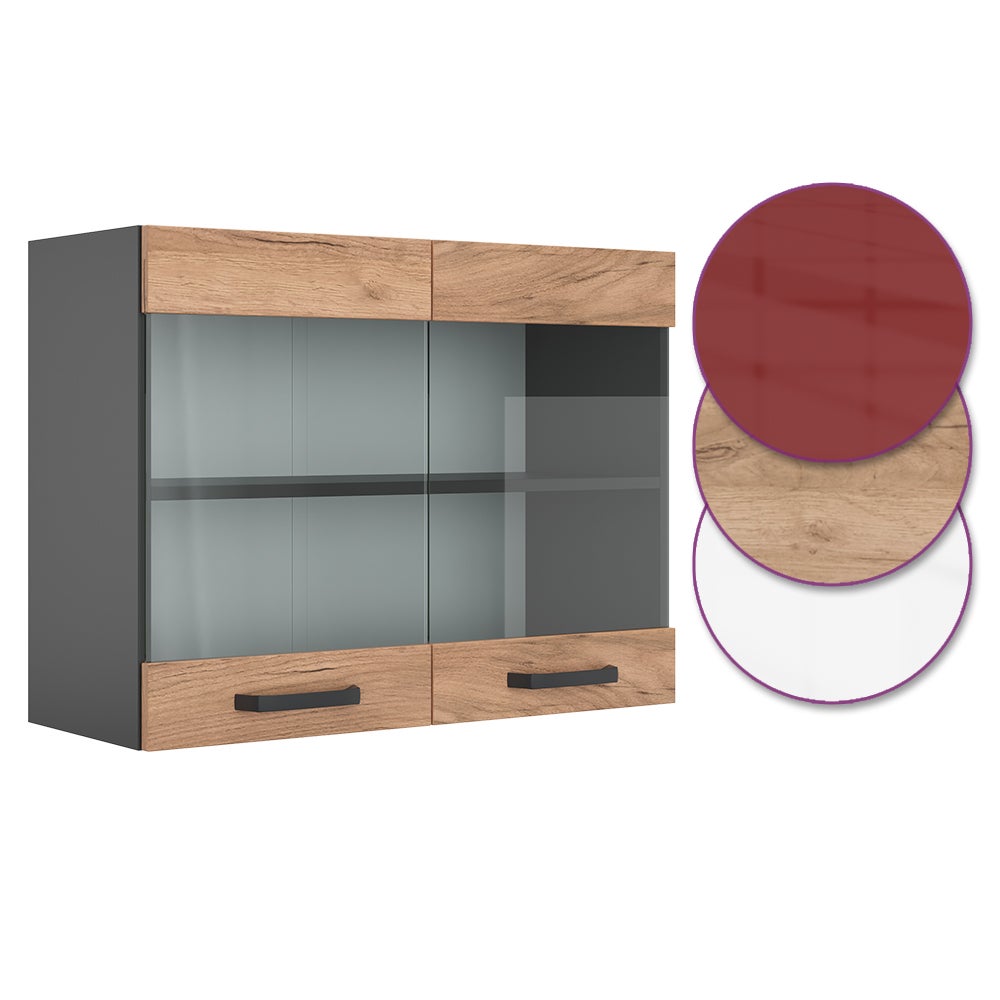 Vicco Armoire en verre R-Line, Chêne de force doré, 80cm - 6