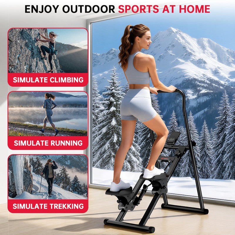 Stepper de escada vertical com tela LCD,RATTANTREE guiador ajustável e pedais antiderrapantes,stepper de escada de profissional,capacidade 150 kg - 5