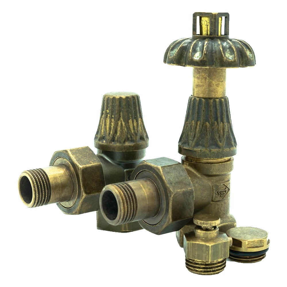 Zestaw zaworu termostatycznego z kwiatowym uchwytem do grzejnika żeliwnego