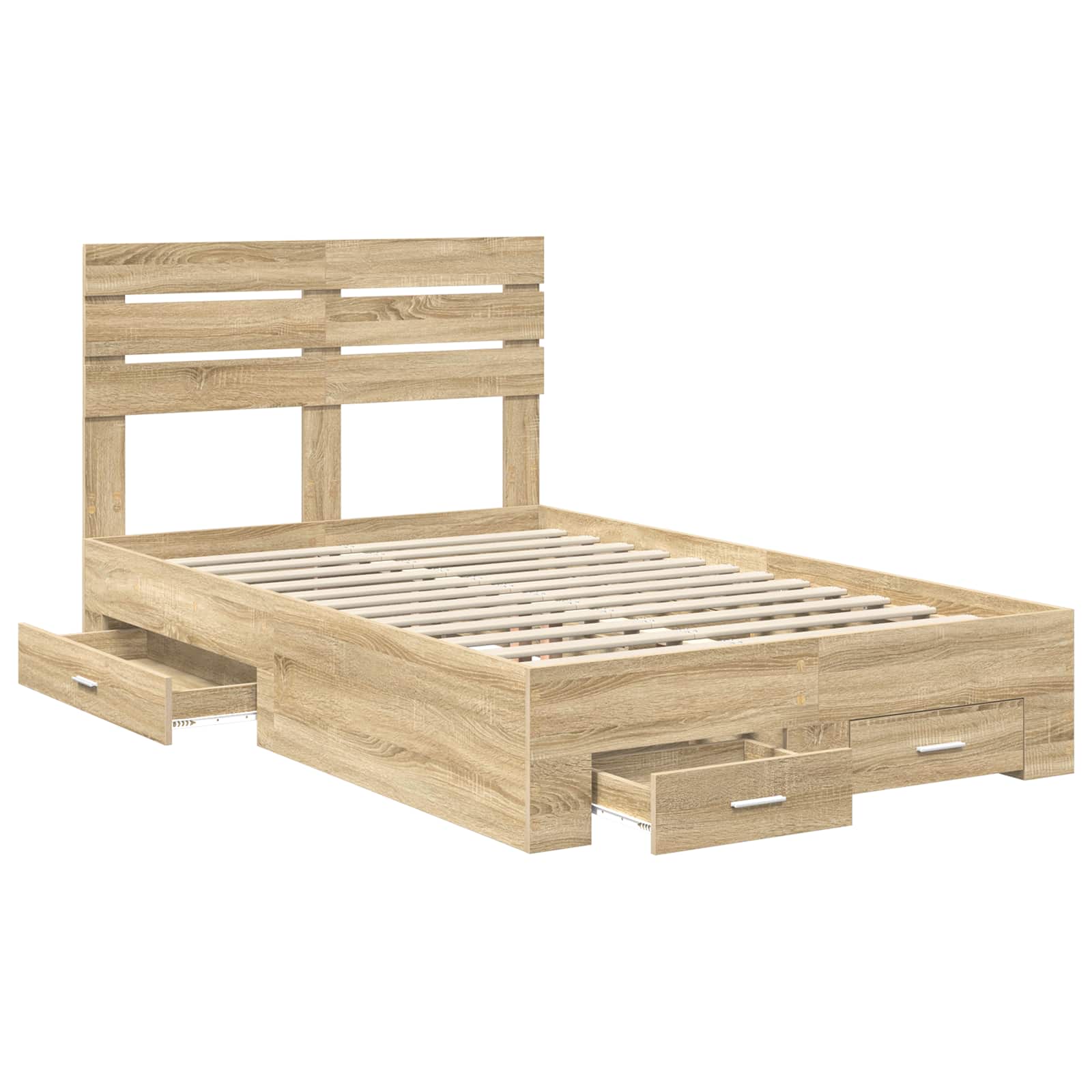 Cadre de lit chêne 120 x 200 cm en panneau de bois - 5