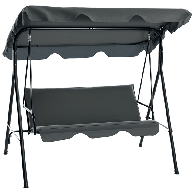 Balancelle de jardin 3 places toit réglable acier polyester