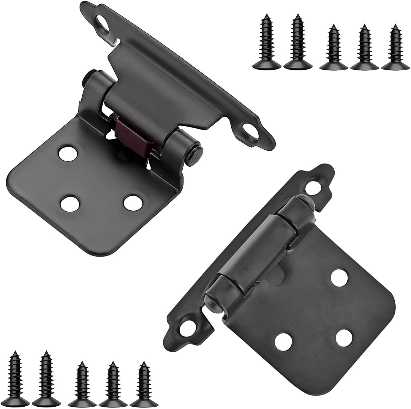 Par De Bisagras De Acero Negro Para Armario Y Puerta (Ironmongery World BI56648) - Estilo Industrial