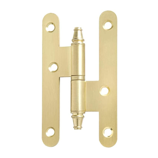Pernio pala redonda dorado satinado 100x57mm acero para puerta interior derecha