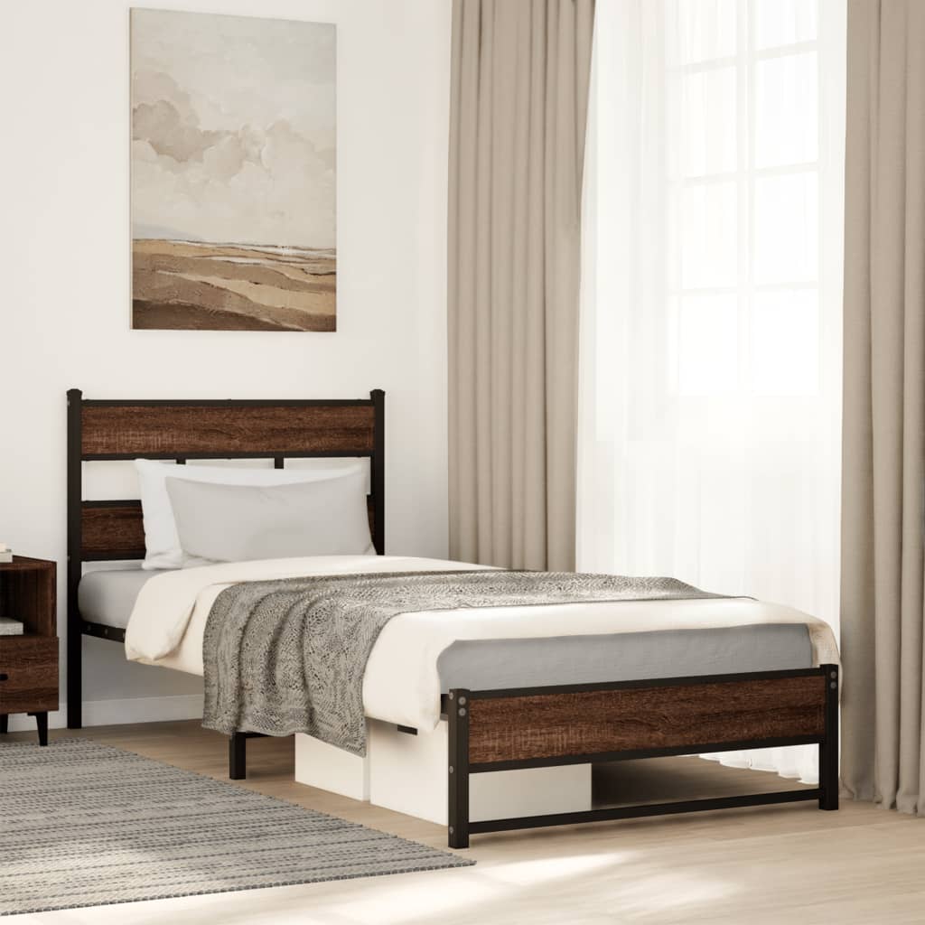 Łóżko Metalowe Czarne Rama łóżka Ze Stelażem Łóżko Do Sypialni Pokoju 90x190 cm