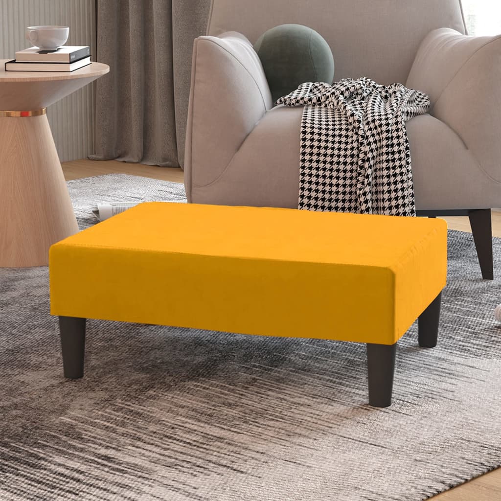 VidaXL Poggiapiedi In Velluto Giallo 78x56x32 Cm – Sgabello Da Salotto Con Imbottitura In Schiuma