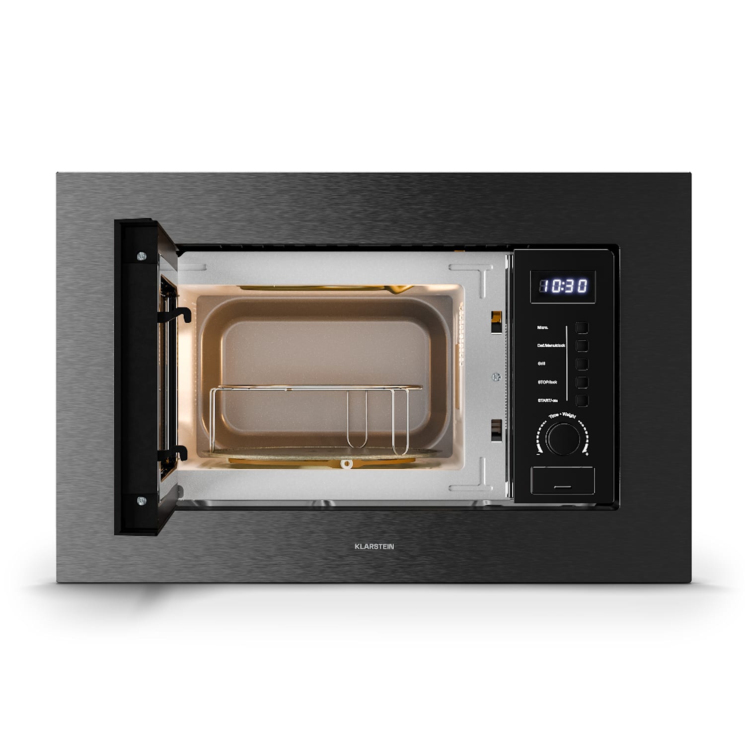 KLARSTEIN Verosteel micro-ondes encastrable avec gril | gril 800 W | micro-ondes 700 W | 60 cm Noir - 3