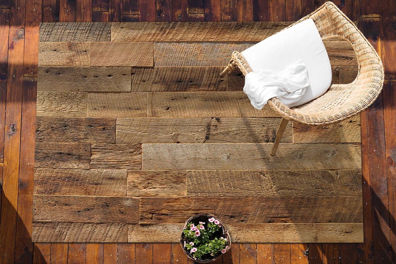 Dywan winylowy krótkie deski naturalny styl chodnik PCV dekoracyjny 150x225 cm – Tulup - 4