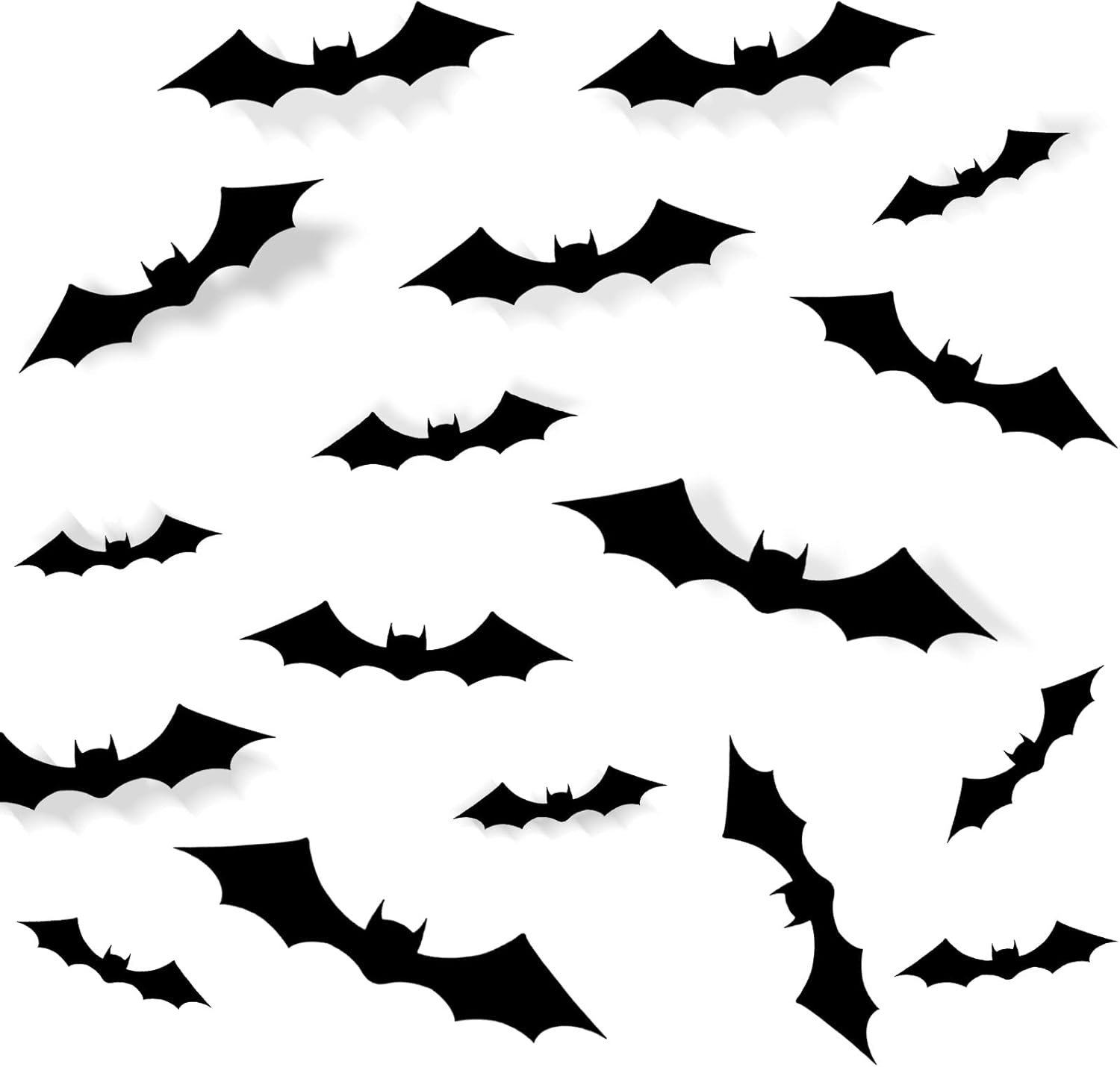 60 naklejek z nietoperzami na Halloween, czarne naklejki z nietoperzami, przerażające dekoracje ścienne z nietoperzami, 4 różne rozmiary na imprezę ha
