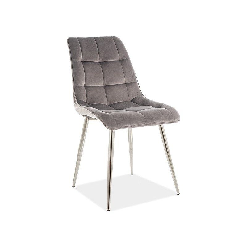 Krzesło CHIC VELVET CHROM szare