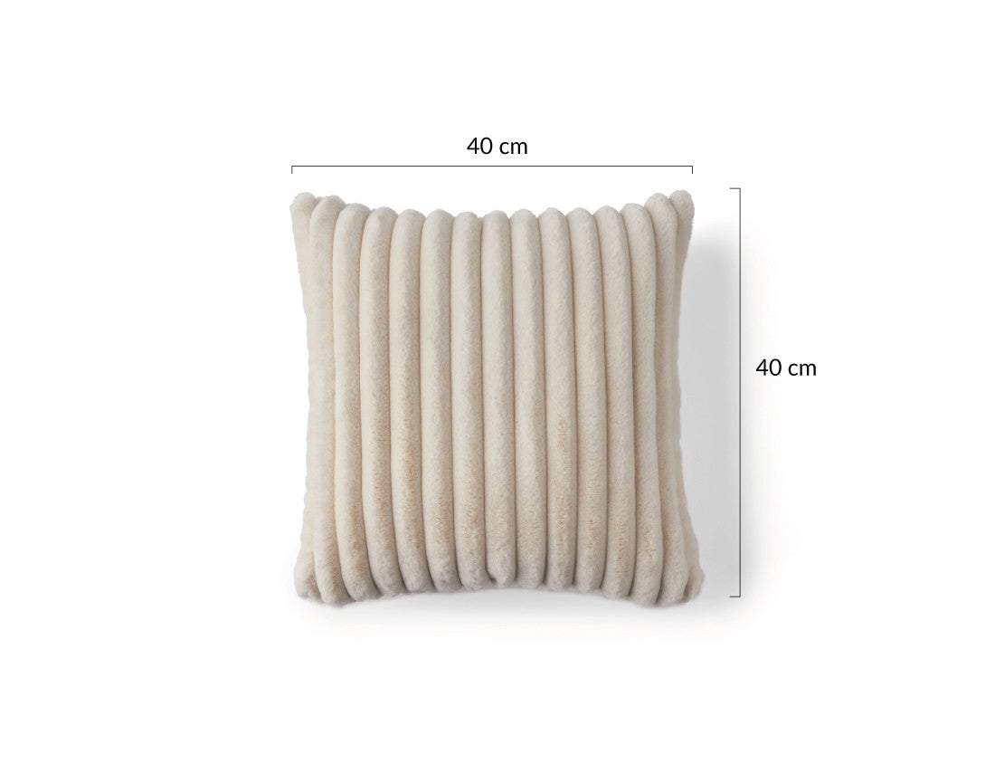 Coussin en fausse fourrure côtelée rouille 40 x 40 cm - SIERRA - Best Mobilier - 5