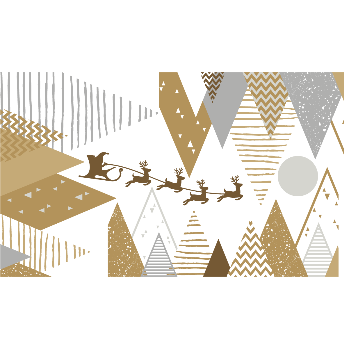 Adesivi di montagne di Babbo Natale e renne - Sticker adesivo - adesivi murali - 90x155cm - 2