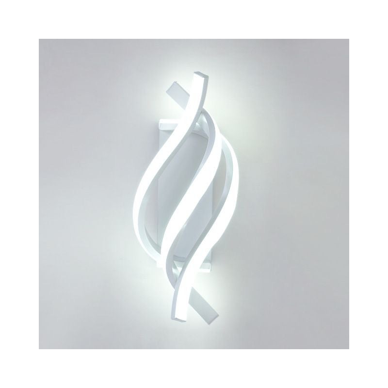 Kinkiet, aluminiowa lampa ścienna LED, dekoracyjne oświetlenie wewnętrzne, światło LED, zimna biel - Biały - 33×12×20 cm