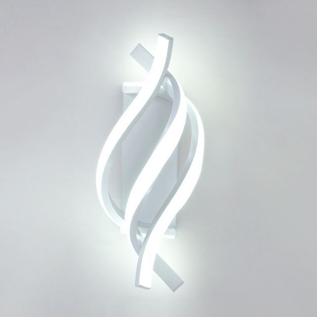 Kinkiet, aluminiowa lampa ścienna LED, dekoracyjne oświetlenie wewnętrzne, światło LED, zimna biel - Biały - 33×12×20 cm