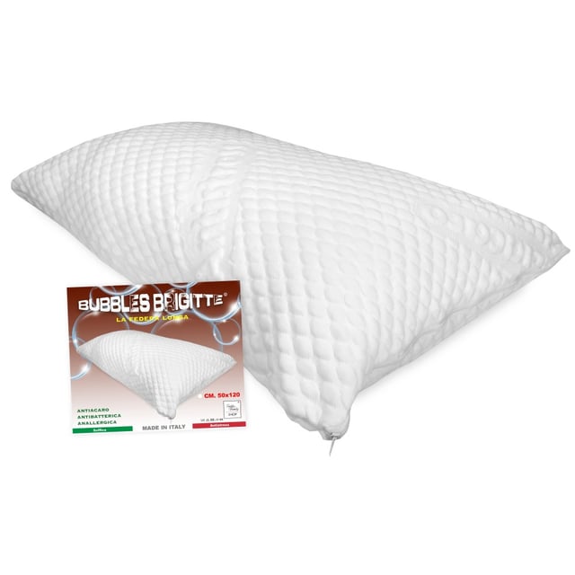 SOUS TAIE D'OREILLER Antia acariens HYPOALLERGÉNIQUE BRIGITTE massant des BULLES cm. Taille 50x120 Français Piazza e Mezza