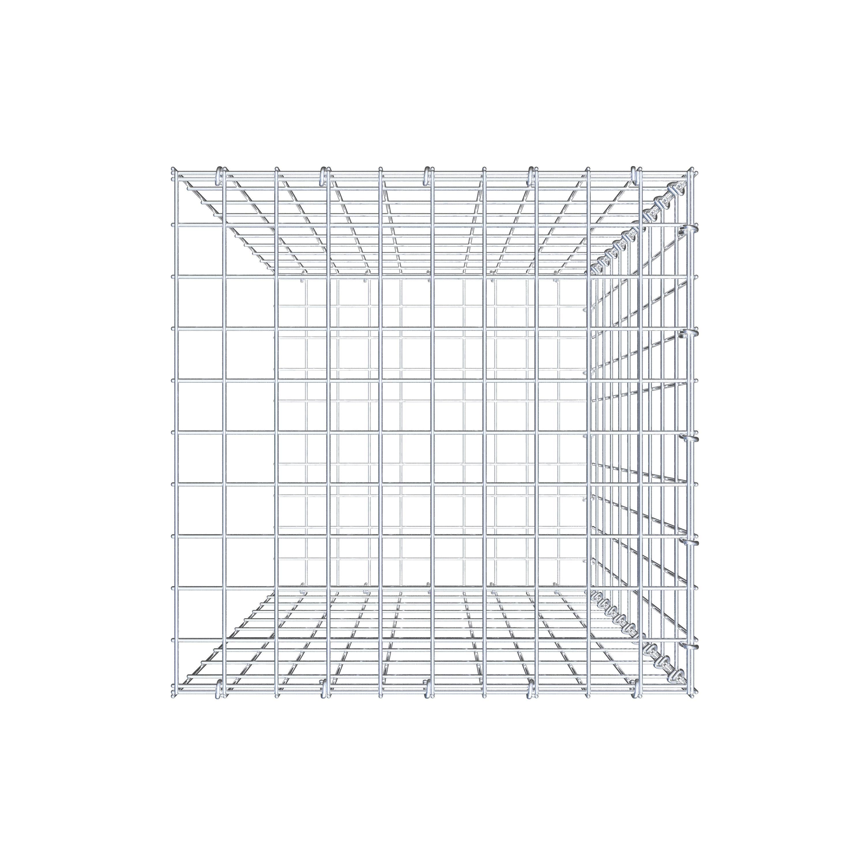 Gavión para alargar en acero galvanizado 100x50x50cm (LxAxP), malla 5 x 10cm, Anillo en C, sin rejilla frontal - 5