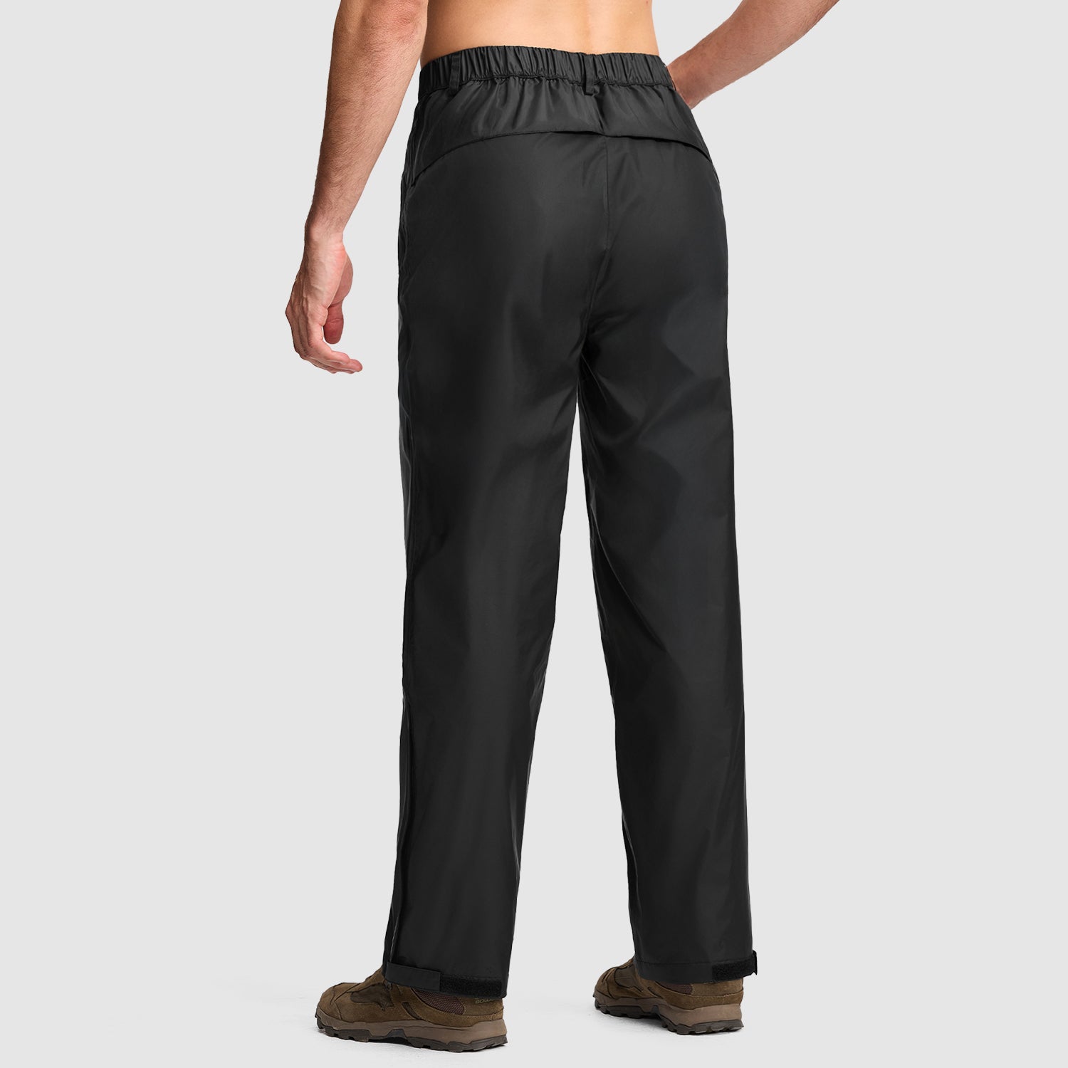 Pantalon de Travail de Pluie Imperméable BUBW Homme Taille 40, Léger Respirant Anti-Vent, Fermeture Éclair Ajustable, avec Sac de Rangement, L Noir - 2