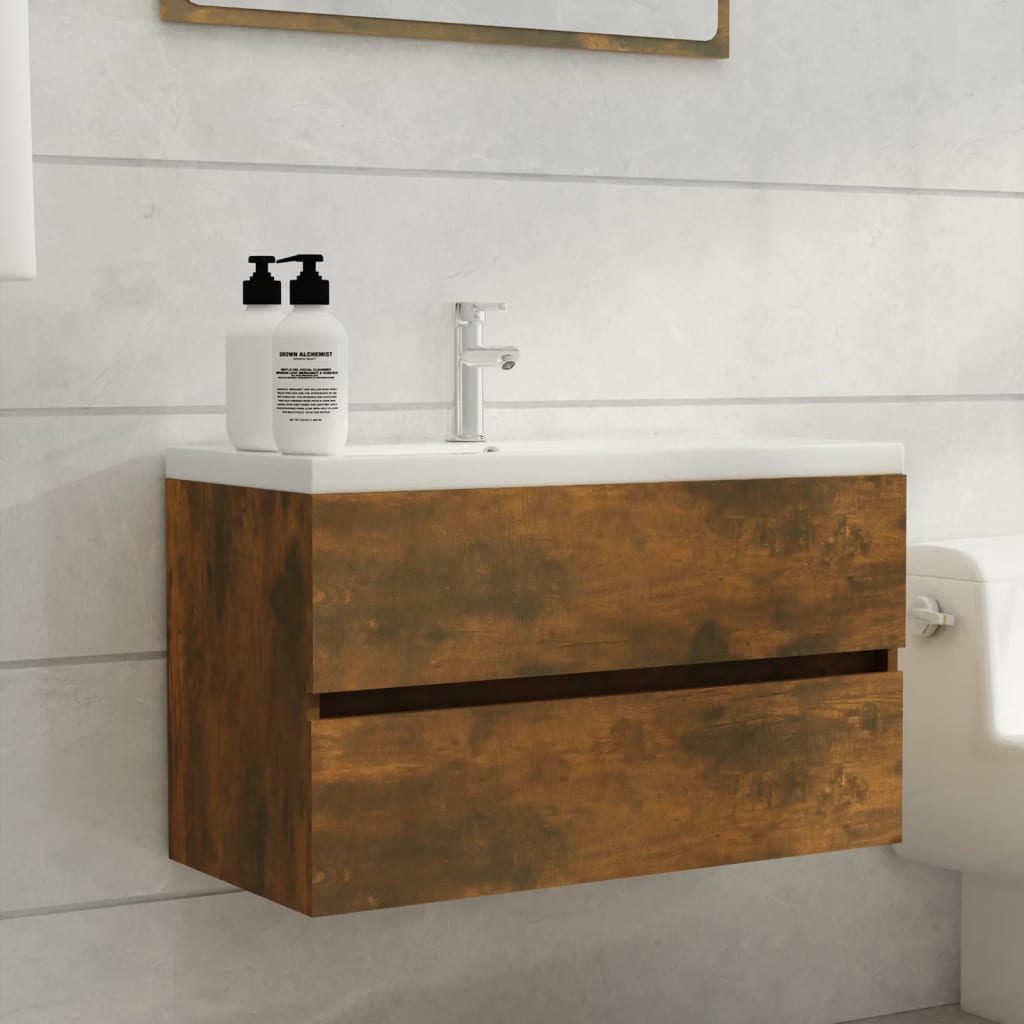 Armoire D'évier Sonoma Gris 63x29x55 Cm Bois D'ingénierie - Meuble De Salle De Bain Armoire De Lavabo Rangement Salle De Bain Armoire Toilette Design Moderne Home Living 86776655