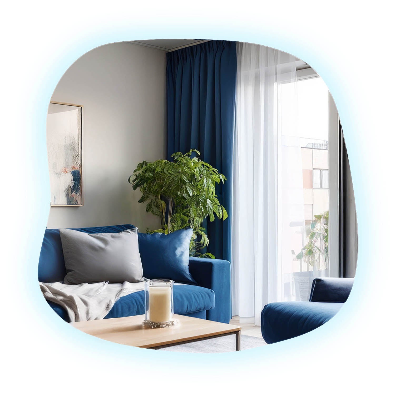 Lustro Podświetlane LED – Modny kształt nieregularny- zimna barwa - 77x76,6 cm - TULUP