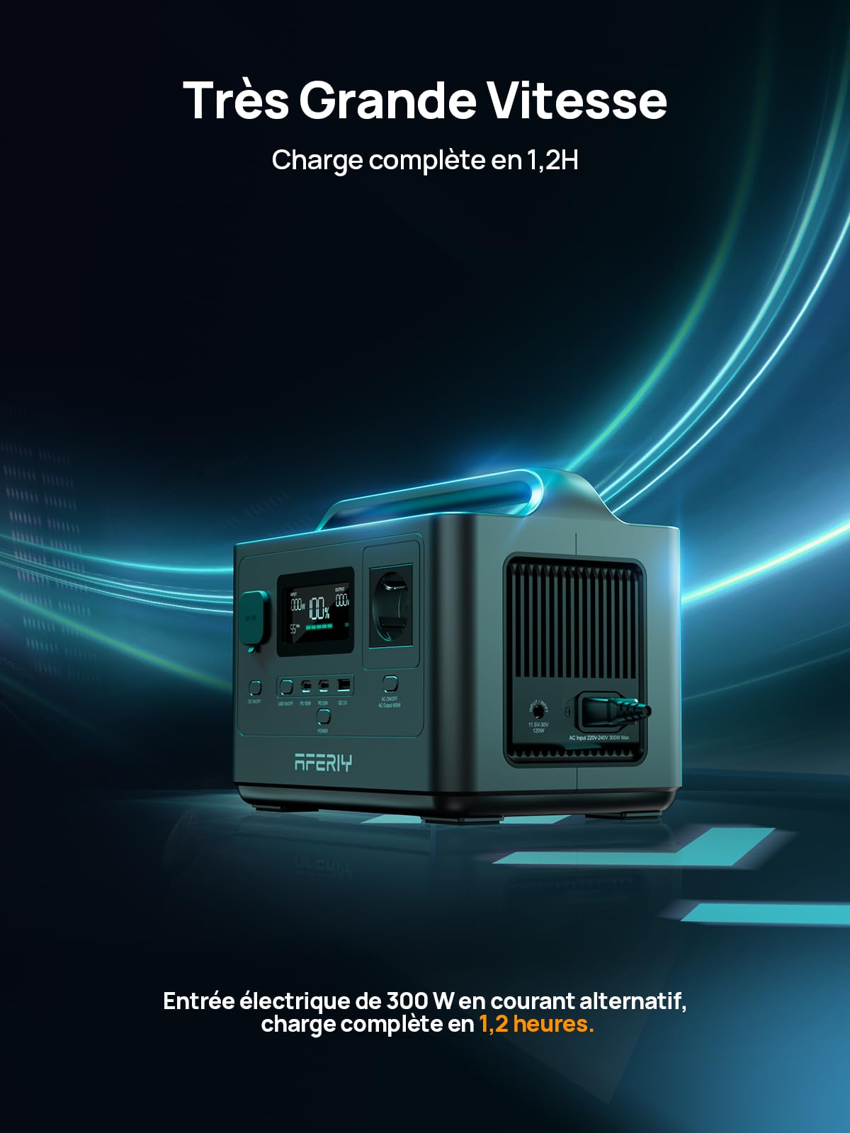 AFERIY Gerador Eletrico Portatil 400W Estacao Energia Movel 256Wh Bateria Portatil LFP UE 220V UPS Gerador Solar Caravana Camping - 5