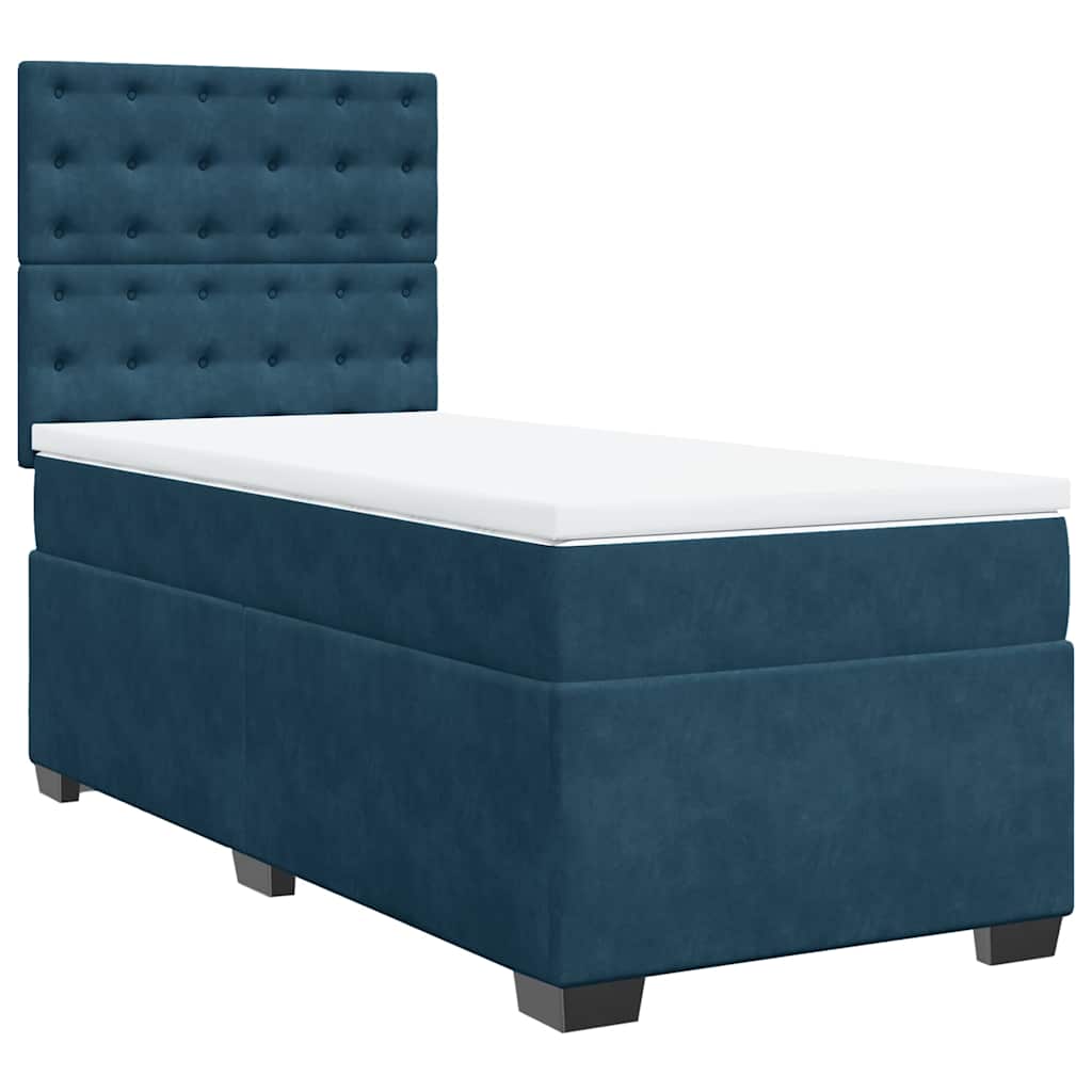 Sommier à lattes de lit avec matelas bleu 100x200 cm vidaXL - 6