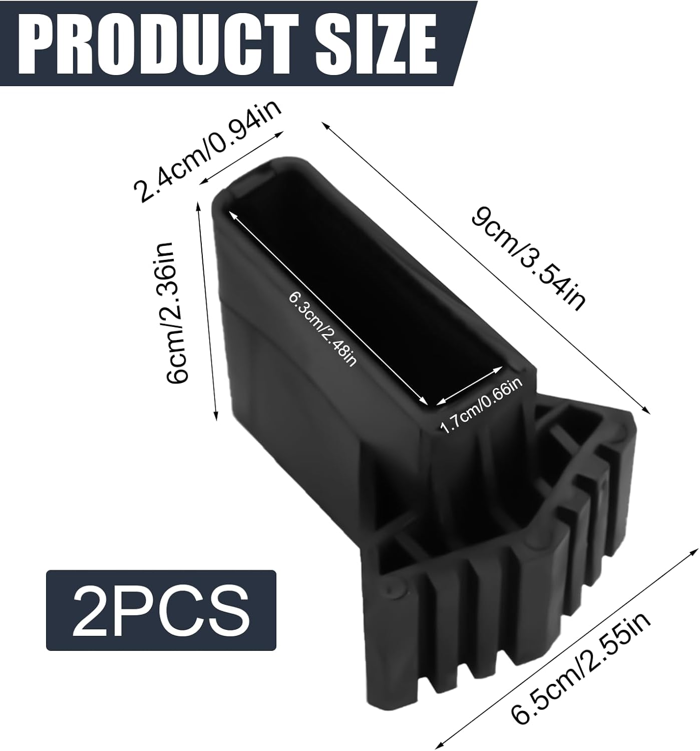 Lot de 4 pieds d'échelle en caoutchouc antidérapants pour échelles télescopiques, techniques et à chevrons (noir) - 2