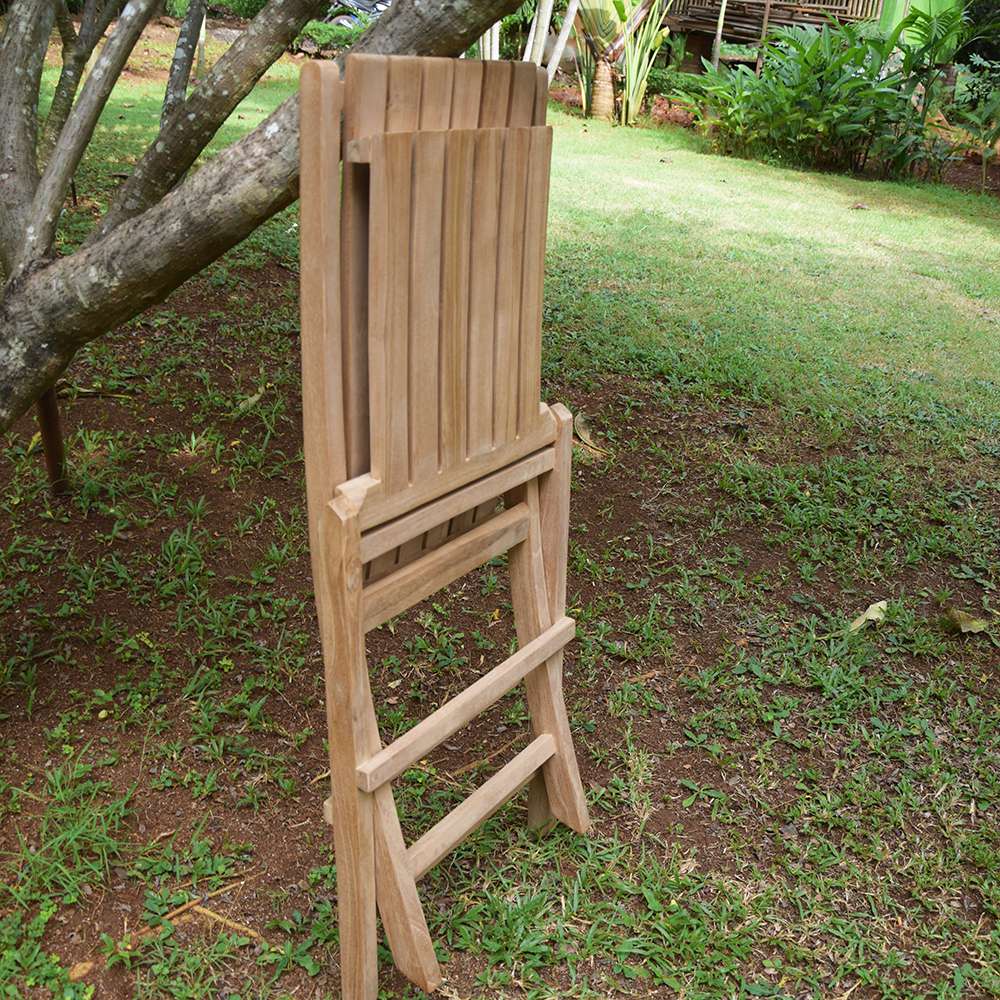 Chaise de jardin sans coussin Karimun en Teck Marron - 4