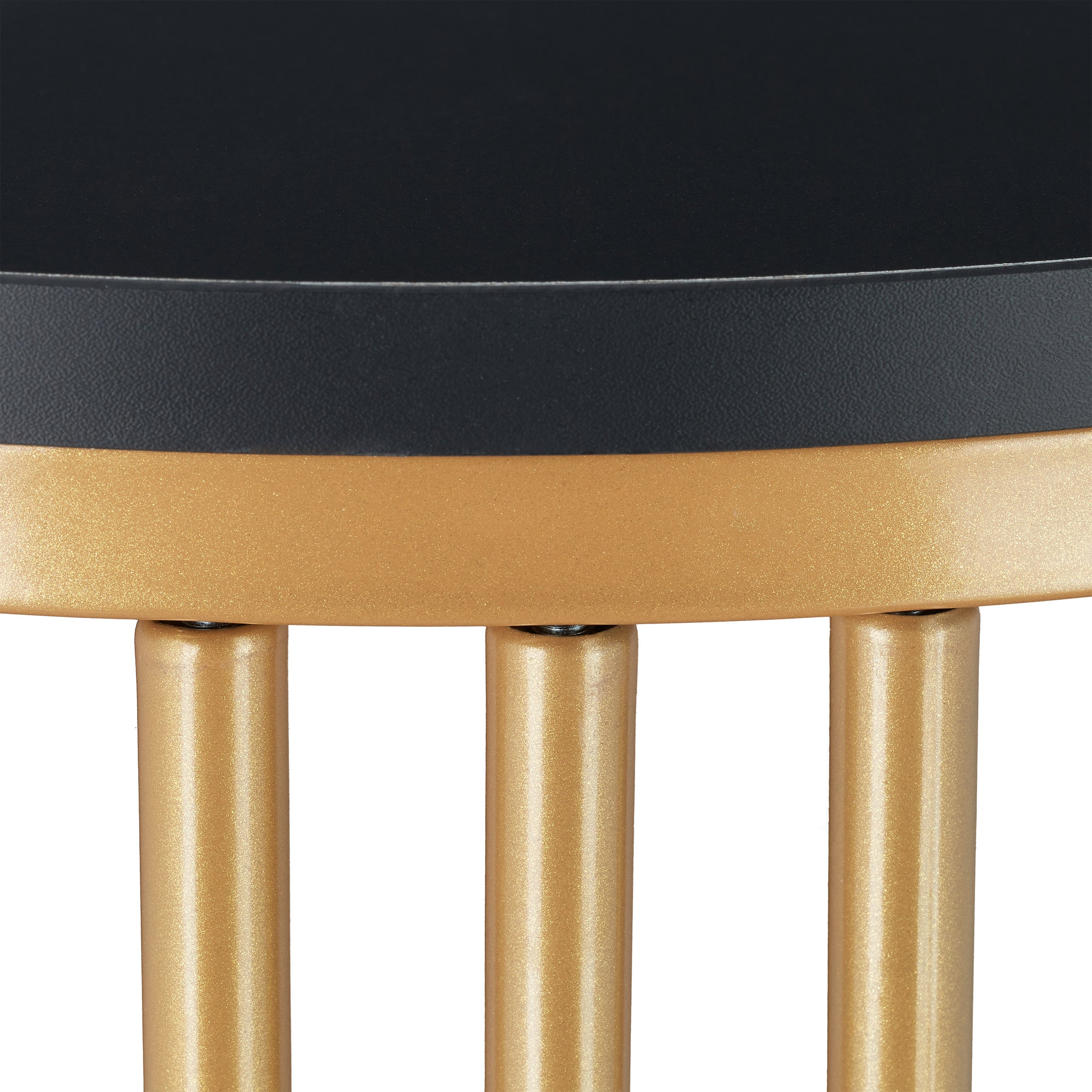 Table d’appoint MARMO, métal et MDF, bout de canapé rond, salon, couloir, HxD 51 x 41 cm, noir/doré, Relaxdays - 6