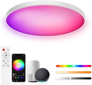 Plafoniera LED Intelligente Matane 24W, RGB+CCT, 28cm, Controllo APP E Alexa, Bianca - 6