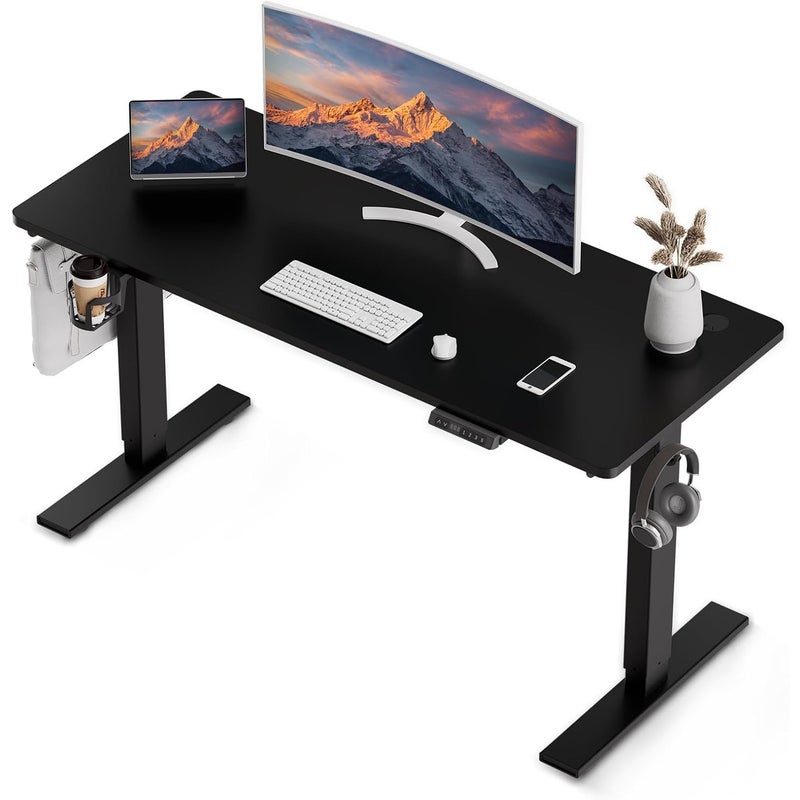 Elektryczne biurko 70x140 cm, USB-A i Type-C, cicha regulacja 70-119 cm, odbicie przy przeszkodzie, pamięć wysokości, ochrona przed kolizjami