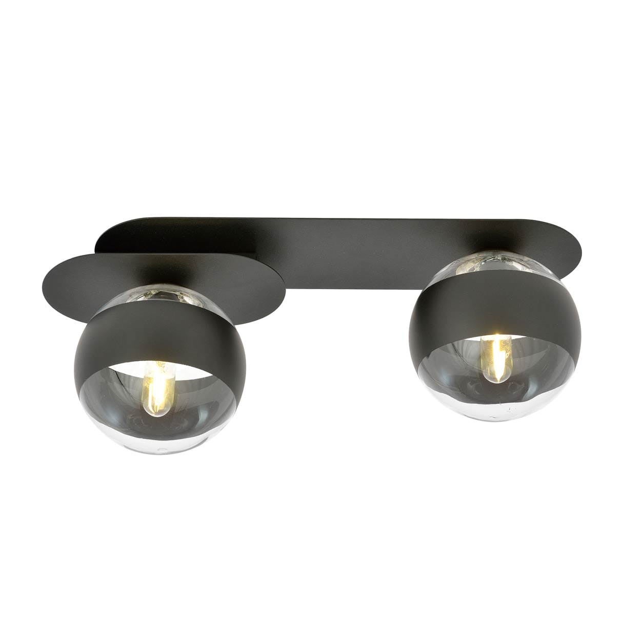 Lampa sufitowa Plaza czarno-przezroczysta 2xE14x10W wym: 18 x 45 cm metal Emibig