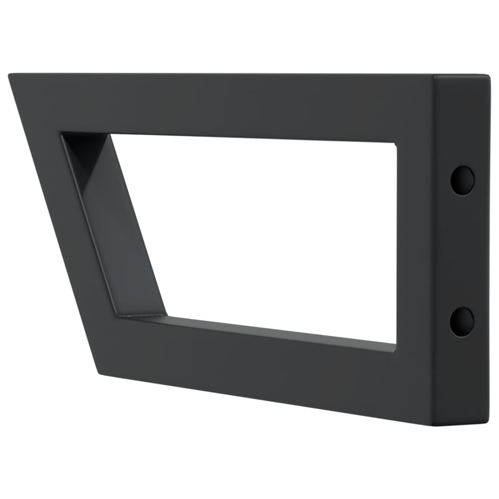 Supports d'étagères pour lavabo 2 pcs noir trapèze acier vidaXL - 7
