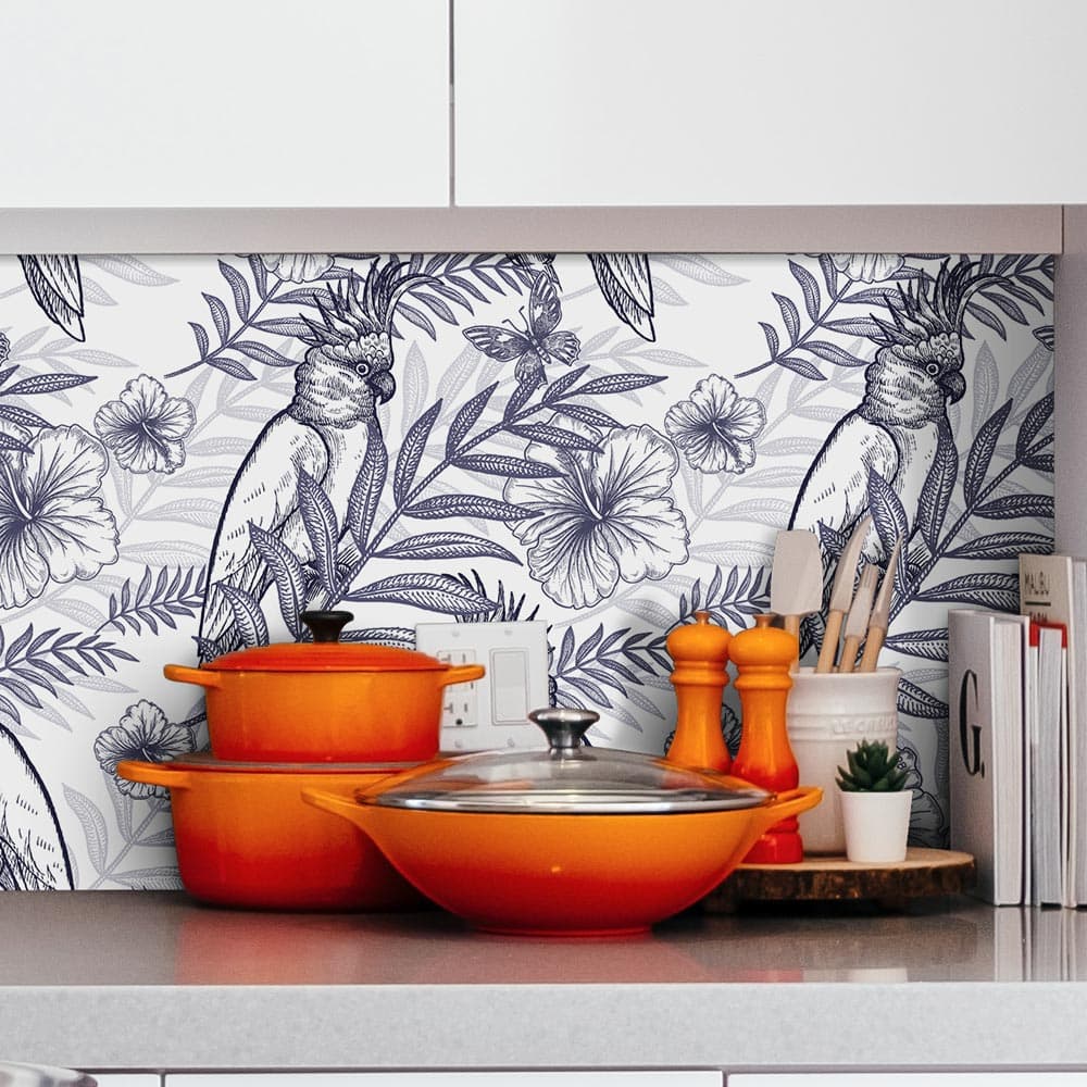 DEQORI Pannello Posteriore Cucina In Vetro 60x60 Cm – Paraspruzzi Con Motivo Pappagallo Nuvola, Facile Da Pulire - 4