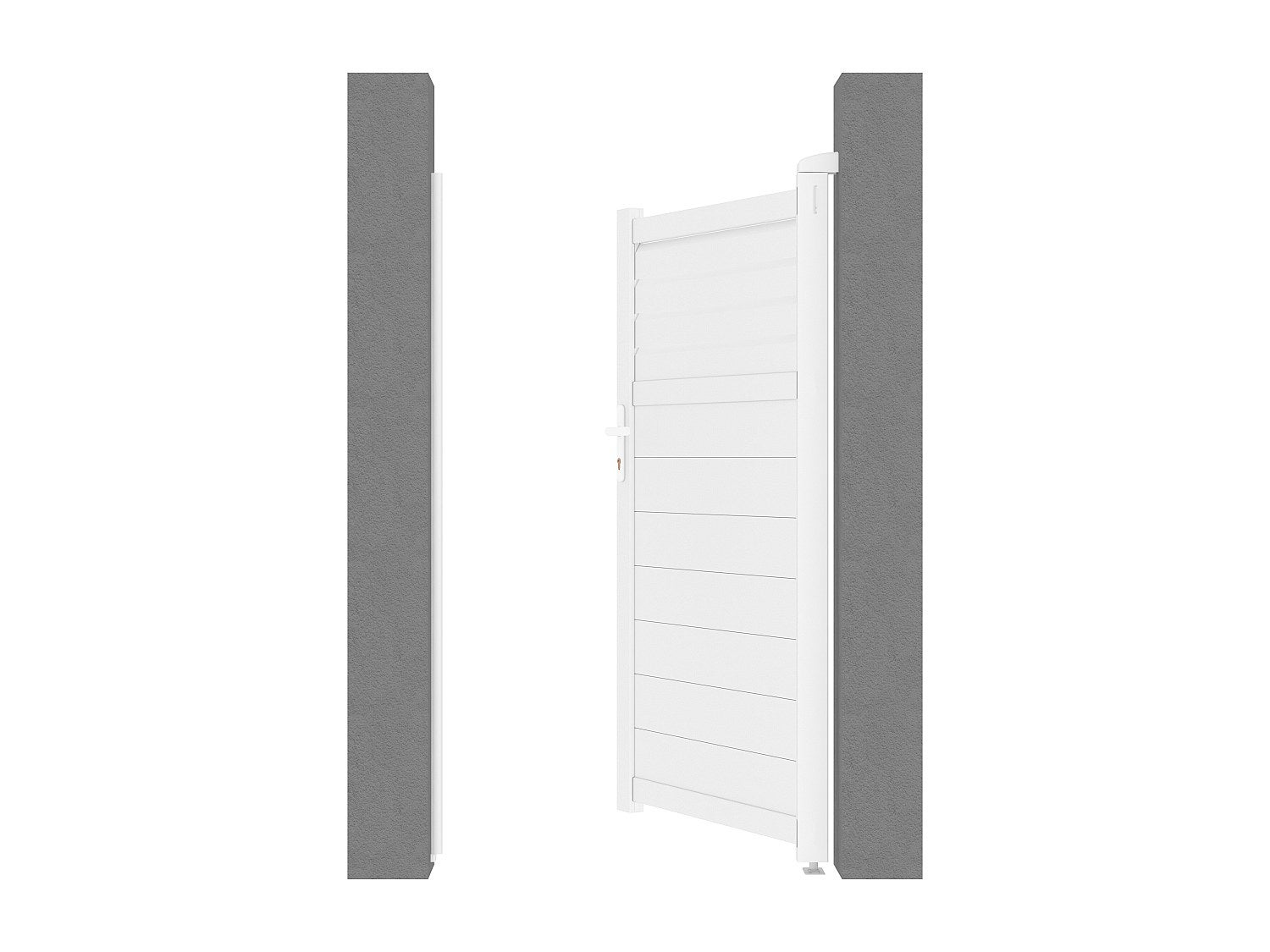 Portillon battant aluminium persienné L103 x H180 cm blanc - VIAZO - 3