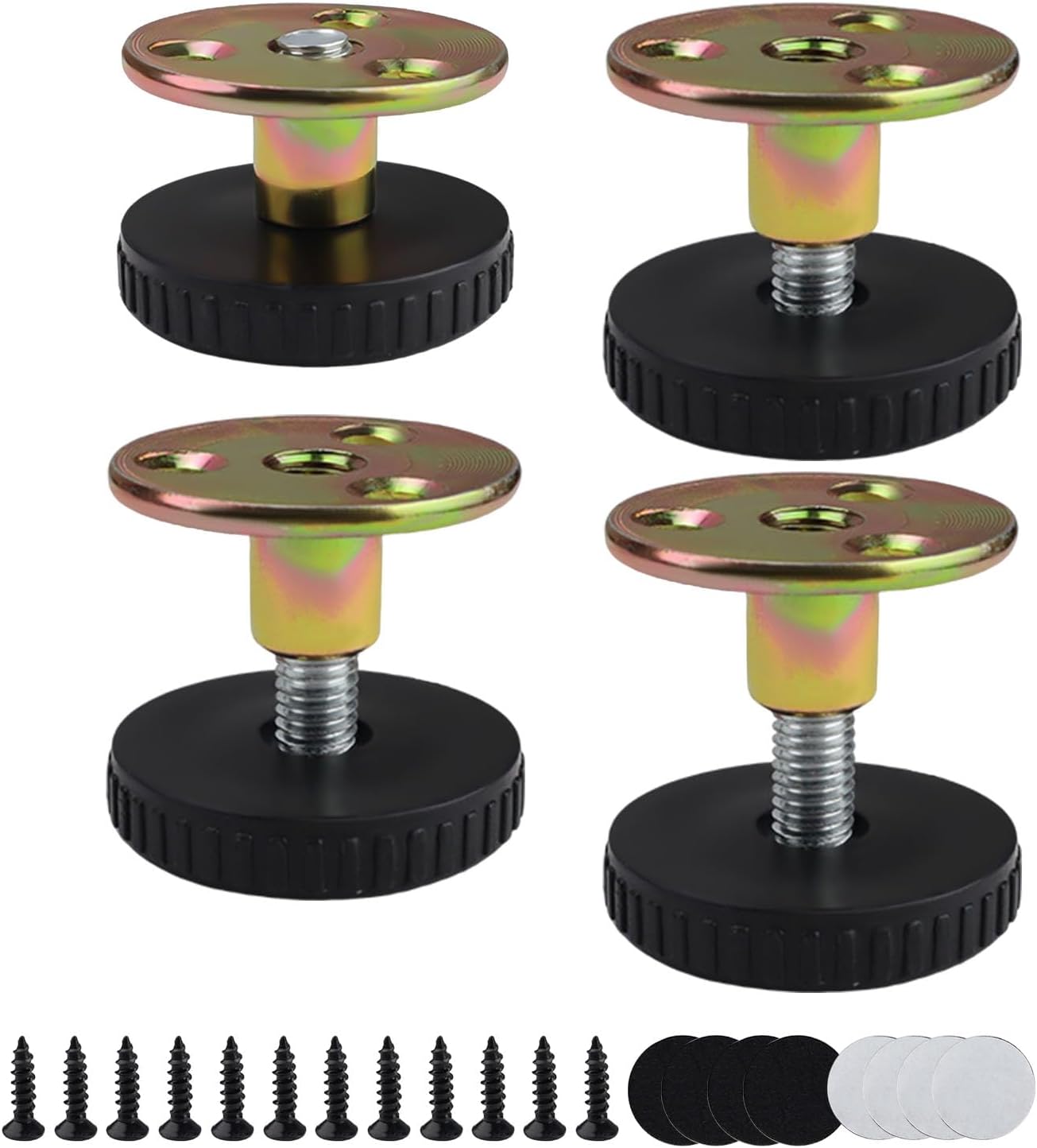 4 Gambe Per Tavolo In Metallo Nero Opaco Da 18-30 Cm, Gambe Regolabili Gambe Per Tavolino Da Caffe Gambe Per Tavolo Regolabili Gambe Per Mobili Kit Con Cacciavite E Viti 88642254 - Foto 5