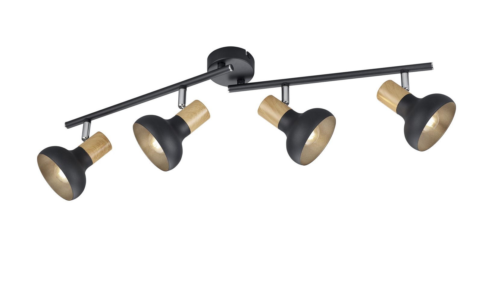 Lampa sufitowa wisząca Latika czarna-jasne drewno 4xE14x10W wym: 18 x 71 x 13 cm metal RL