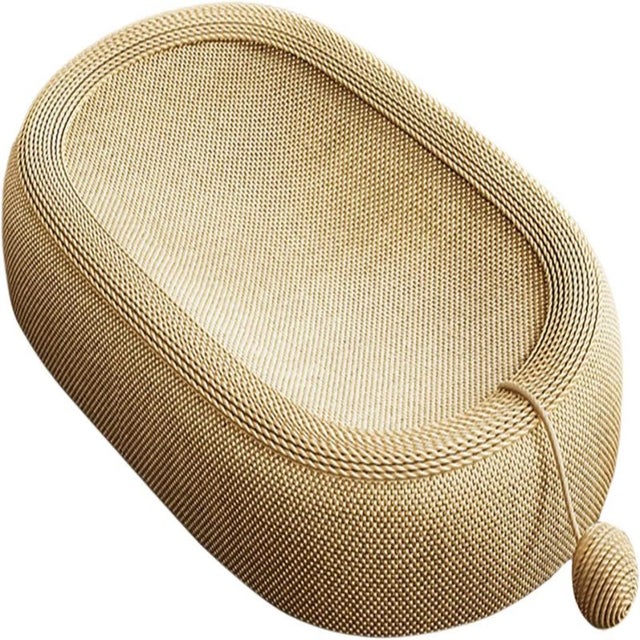 Cama arranhadora de sisal trançado para gatos com corda resistente, ninho e brinquedo tudo-em-um, não solta pelos e é resistente a arranhões para dive