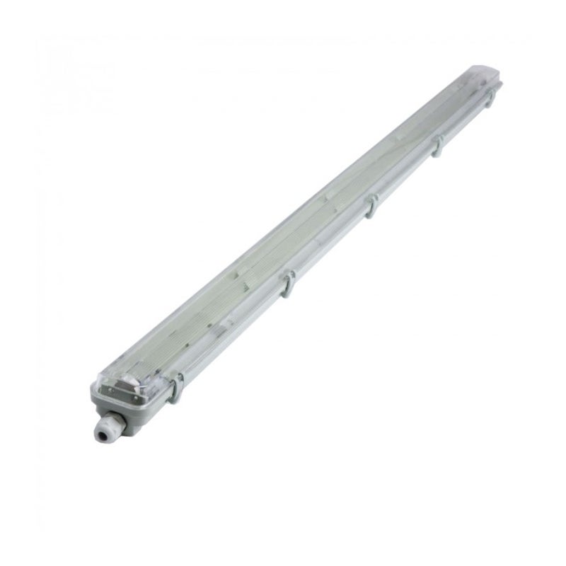 Lampa do garażu piwnicy T8/G13 hermetyczna 15W tworzywo sztuczne szaro-klosz przezroczysty wym:6,1x126x5cm IP65 Ecolight