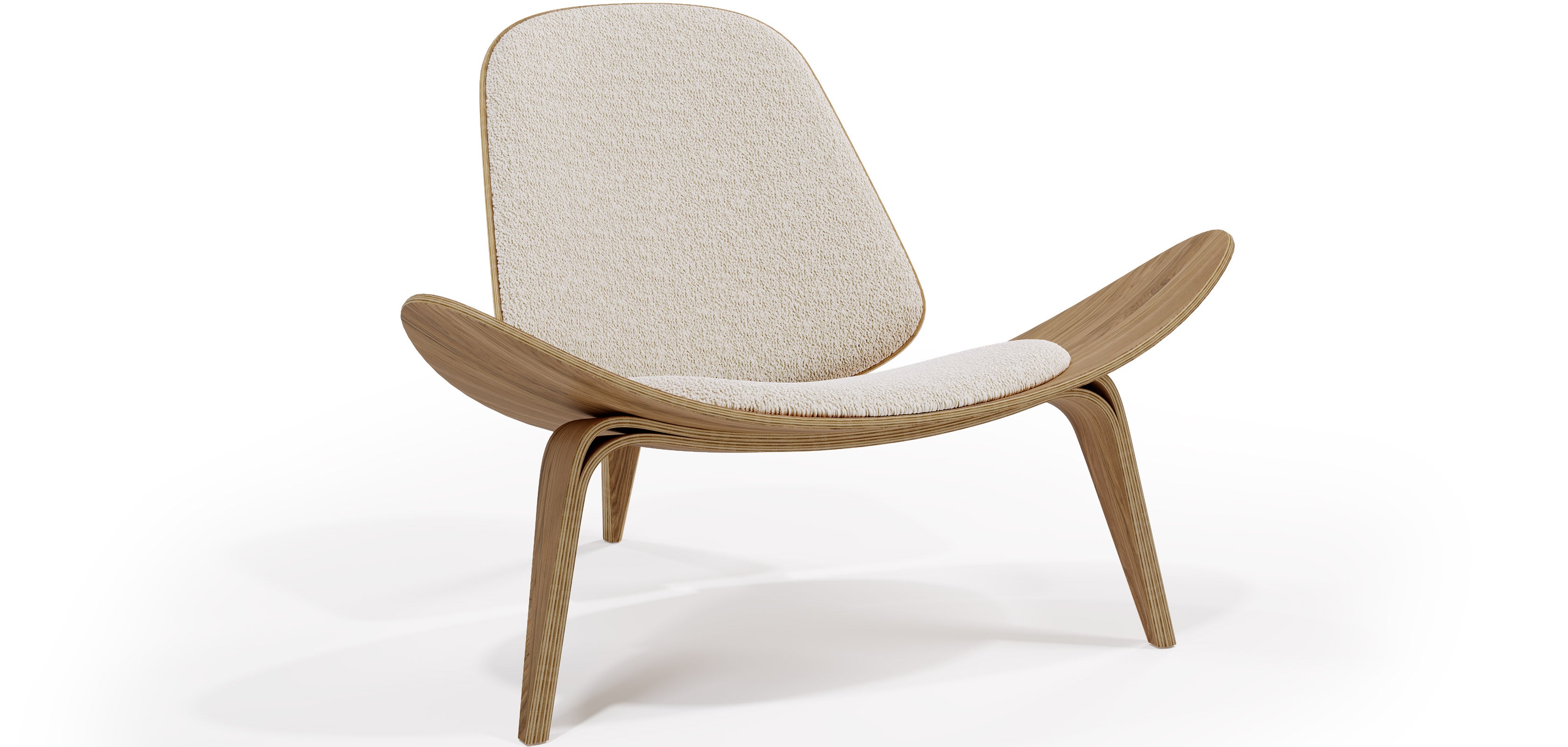 Poltrona - Poltrona scandinava - Rivestimento in Boucle - Luna - 4