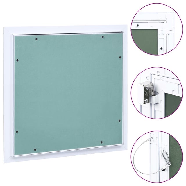 vidaXL Panel rewizyjny z aluminiową ramą i płytą z gipsu, 400x400 mm