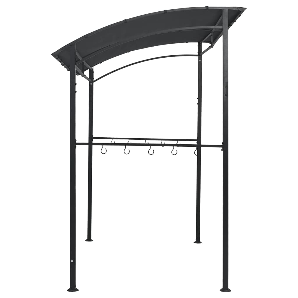 The Living Store - Belvédère de barbecue 215x150x220 cm Anthracite Acier - 5
