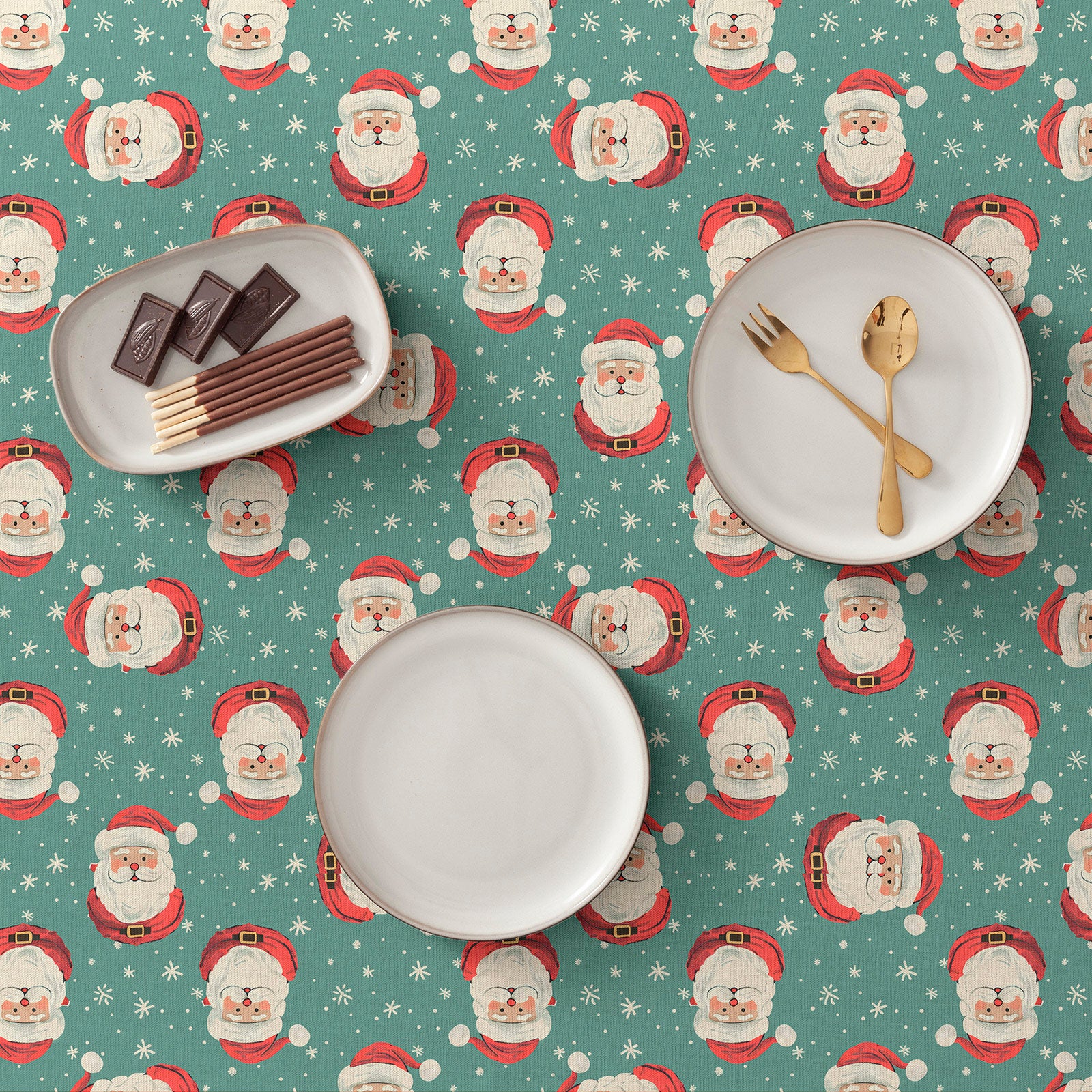 Tovaglia natalizia antimacchia rettangolare in tessuto di cotone 160x240 cm - Noel - 4