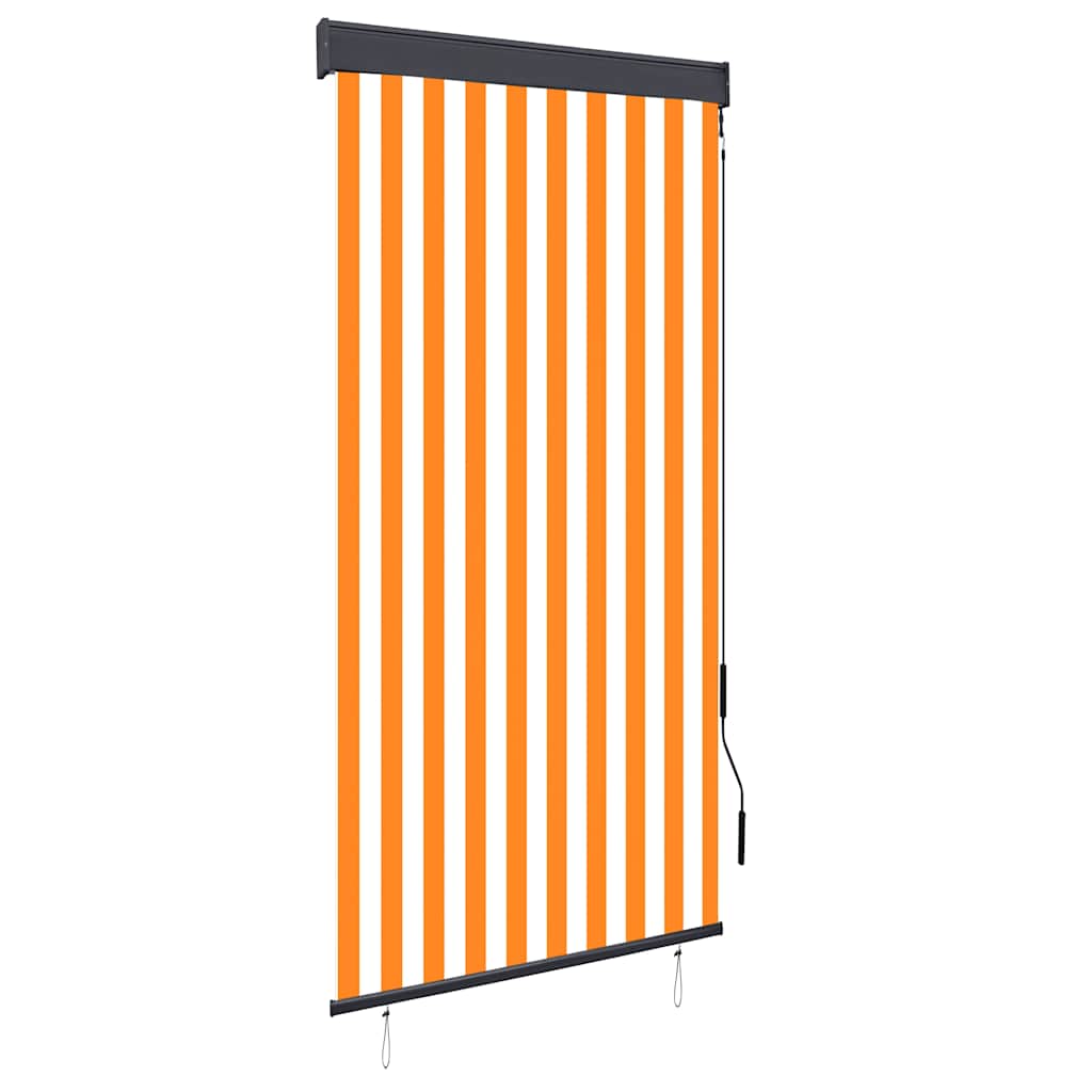 Store roulant d'extérieur 100x250 cm Blanc et orange vidaXL | Leroy Merlin